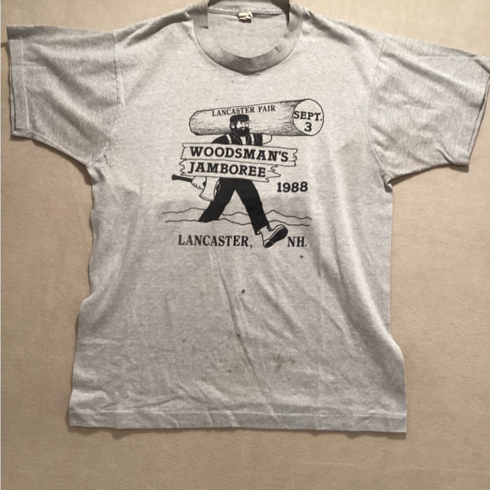 Screen Stars Gray Woodsman's Jamboree 1988 Graphic Tee